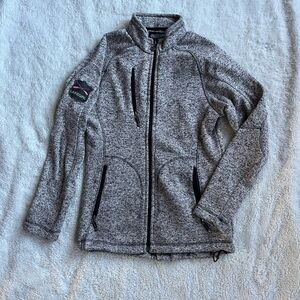 Lake Girl Gray Thick Textured Full Zip Jacket